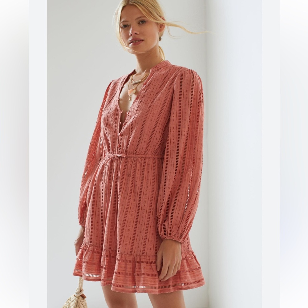 Anthropologie Forever That Girl Eyelet Mini Dress
